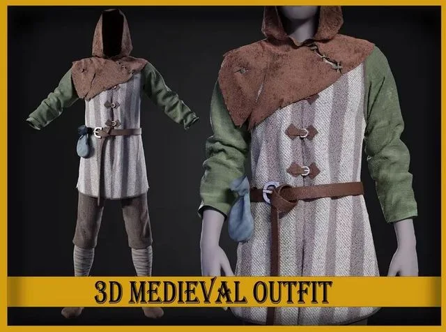 Medieval renaissance male clothes and shoes (PBR)