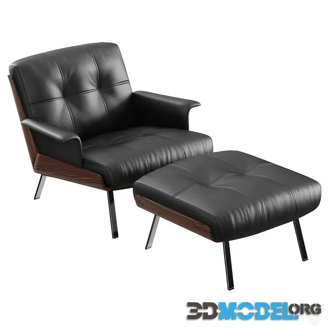 Minotti Daiki leather armchair