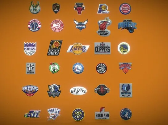 NBA All Teams Logos Printable And Renderable (PBR)