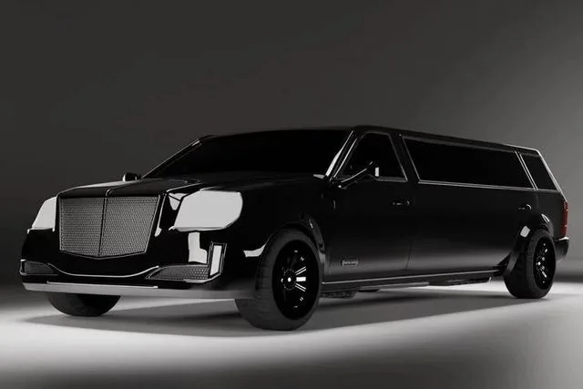 Obsidian LX Executive Black Limousine Car Low-poly (PBR)