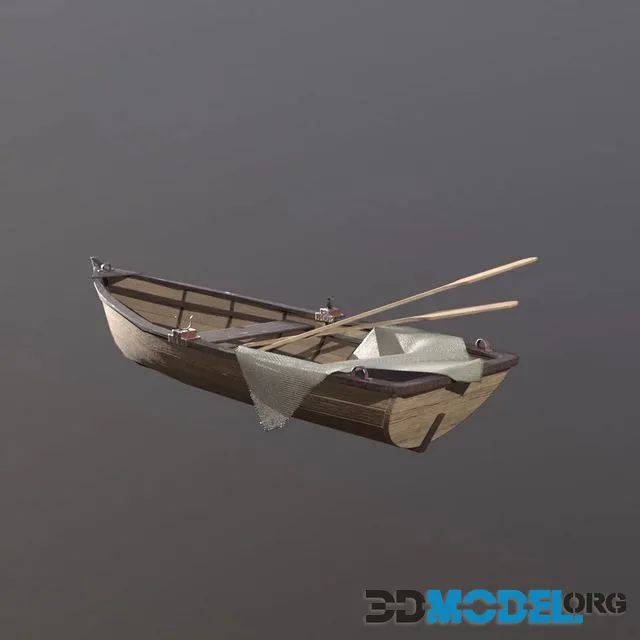 Old wooden boatl Low-poly (PBR)