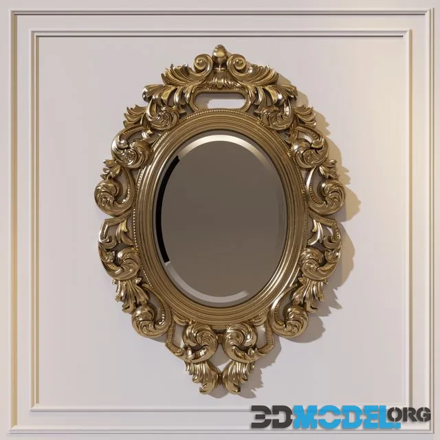 Oval carved mirror