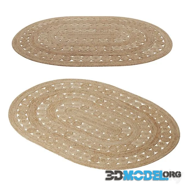 Oval jute carpet AFTAS