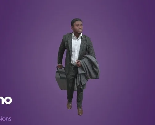 Posed Black Man Travelling Humano 064 4976 (PBR)
