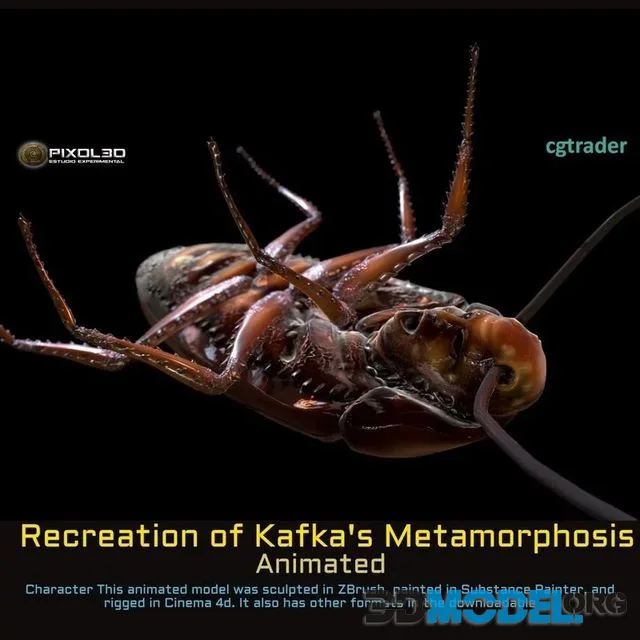Recreation of Kafkas Metamorphosis Low-poly (PBR)
