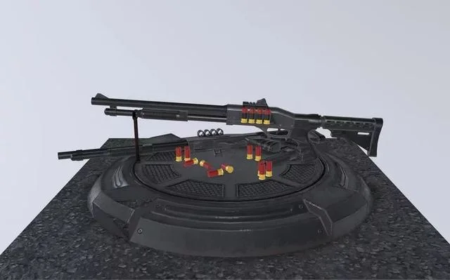 Remington Model 870 shotgun Low-poly (PBR)