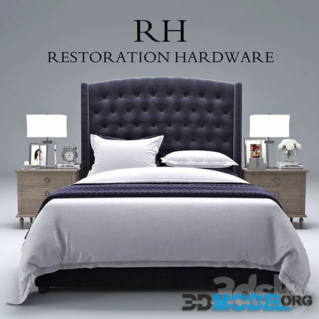 Restoration Hardware Warner Fabric Tufted bed
