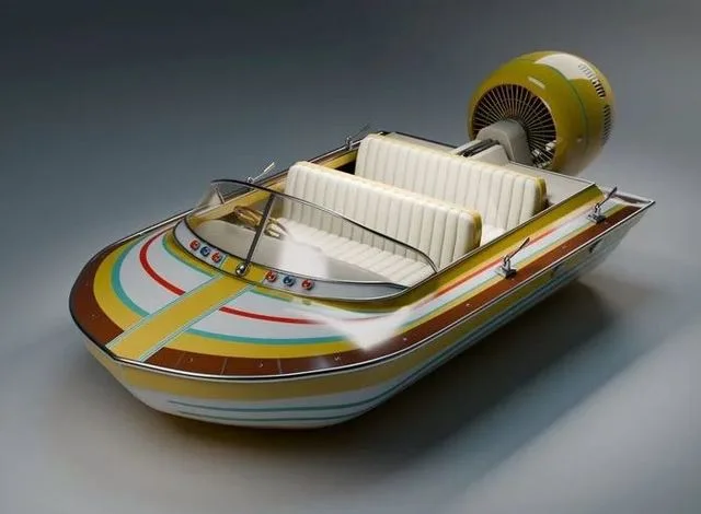 RetroJet 77 Vintage Airboat Cruiser Low-poly (PBR)
