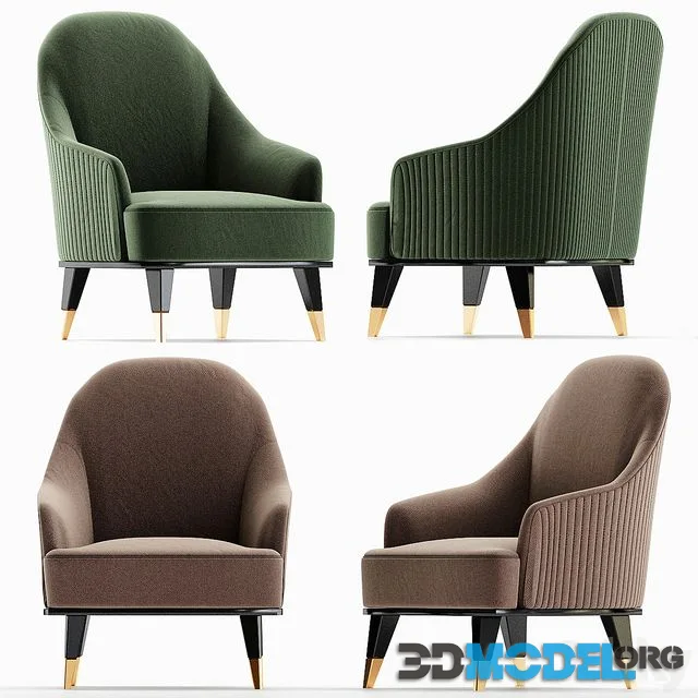 Roche Bobois EDEN-ROCK Velvet easy chair with armrests