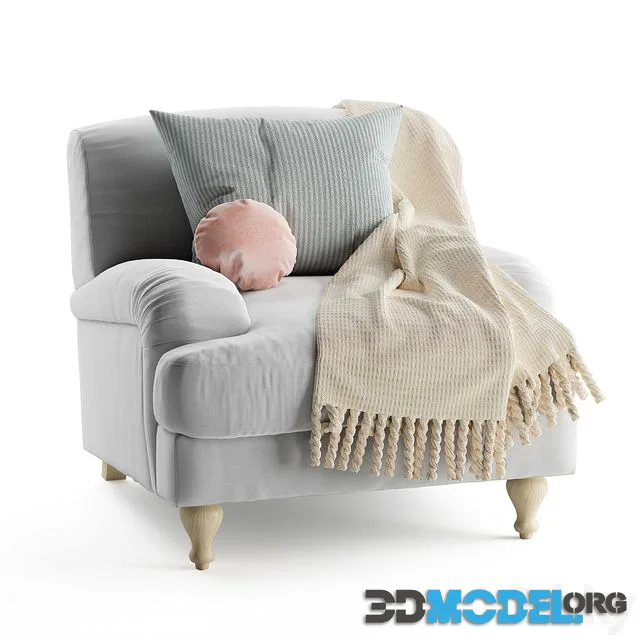 Rose fabric armchair