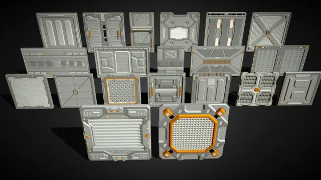 Sci Fi Panels 20 Pieces Collection 3 (PBR)