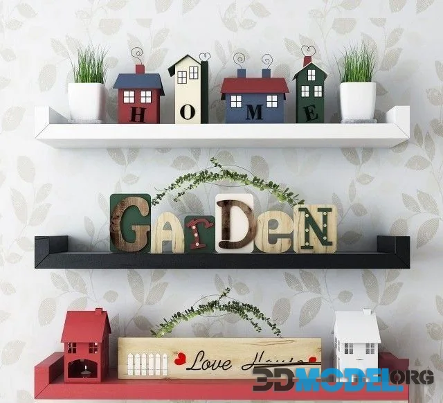 Shelves with decor
