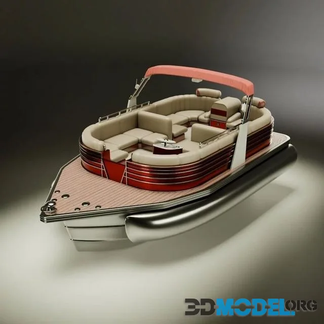 SunCruiser Luxury Performance Pontoon Low-poly (PBR)