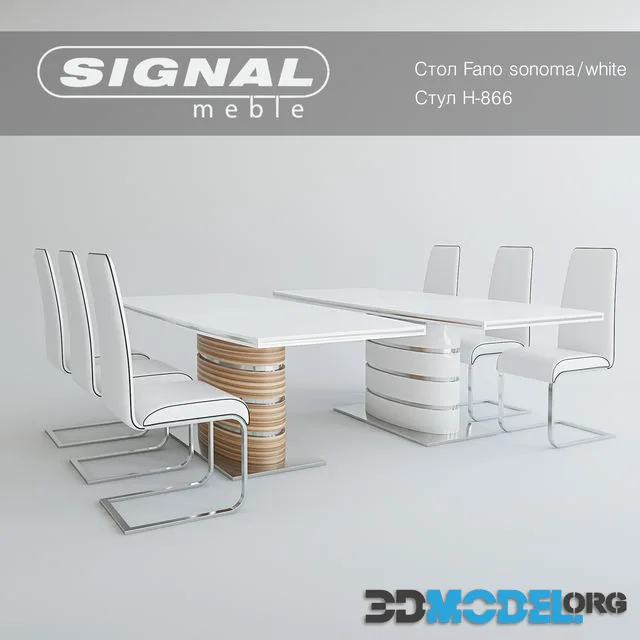 Table FANO sonoma white Chair H-866 Signal