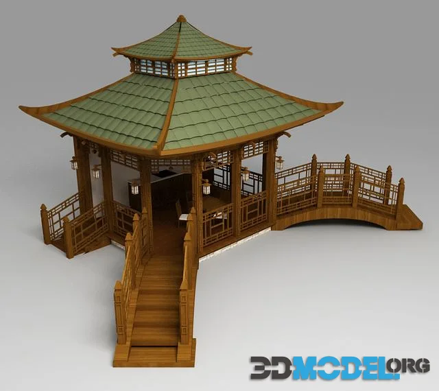 The Chinese pergola with bridges