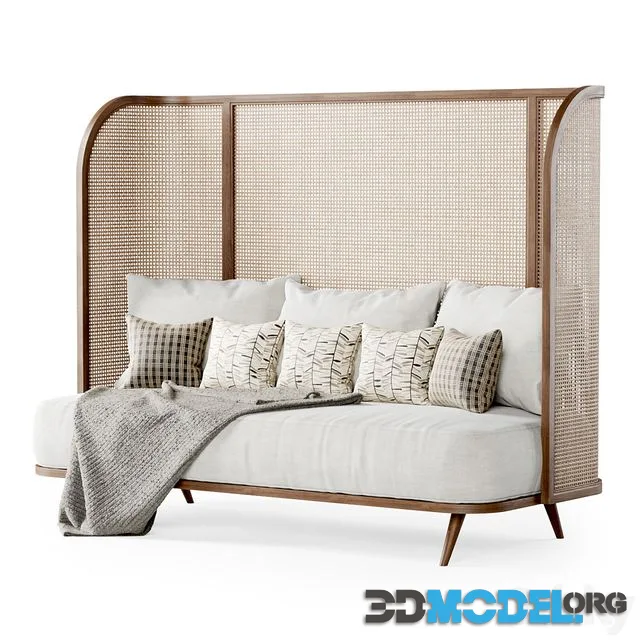 Three-seater garden sofa CV33 High back Triple rattan sofa