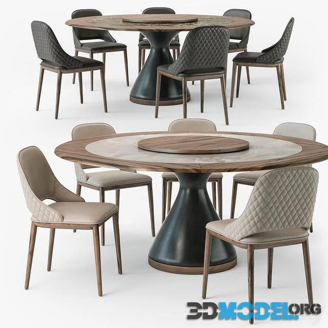 Tonin Casa Dolly table Malva Elite chair