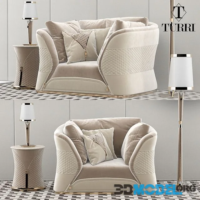 Turri Vogue sofa armchair set