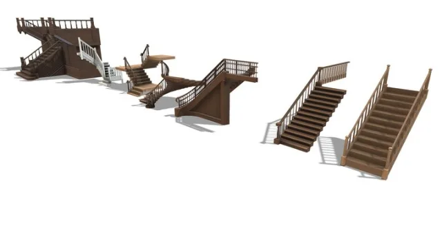 Wooden Stairs Staircases Collection (PBR)