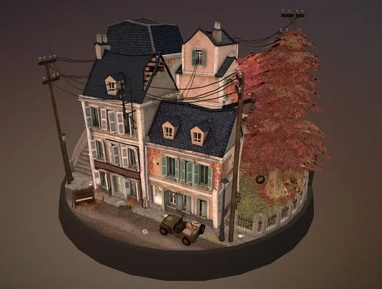 WW2 Cityscene Carentan Inspired (PBR)
