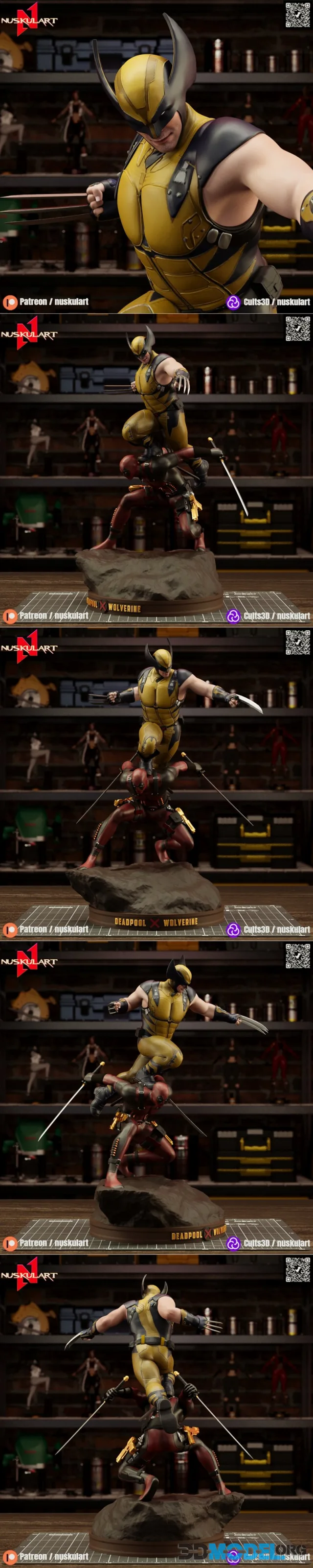 Deadpool and Wolverine Couple Figure – Printable