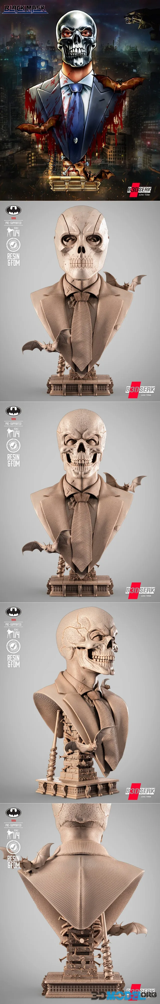 B3DSERK - Black Mask Portrait Bust – Printable