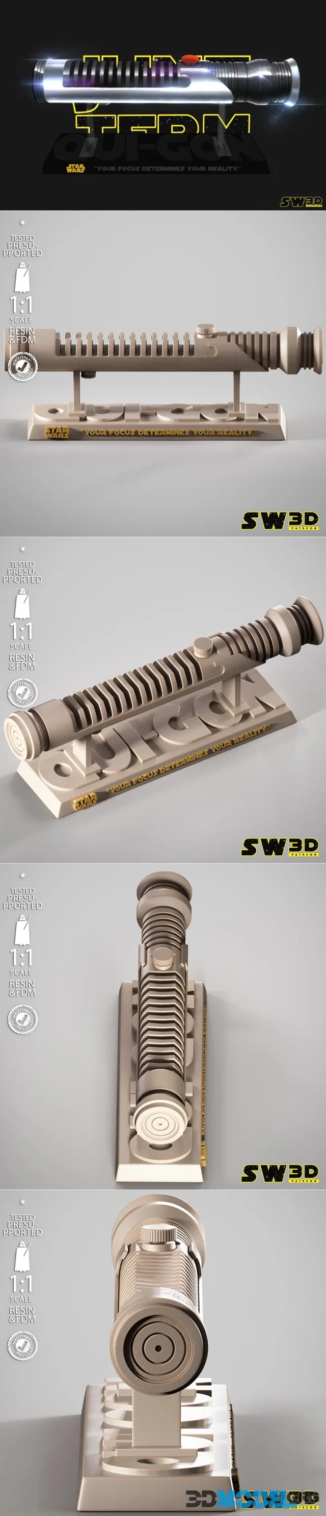 SW3D - Qui-Gon Jinn Lightsaber – Printable