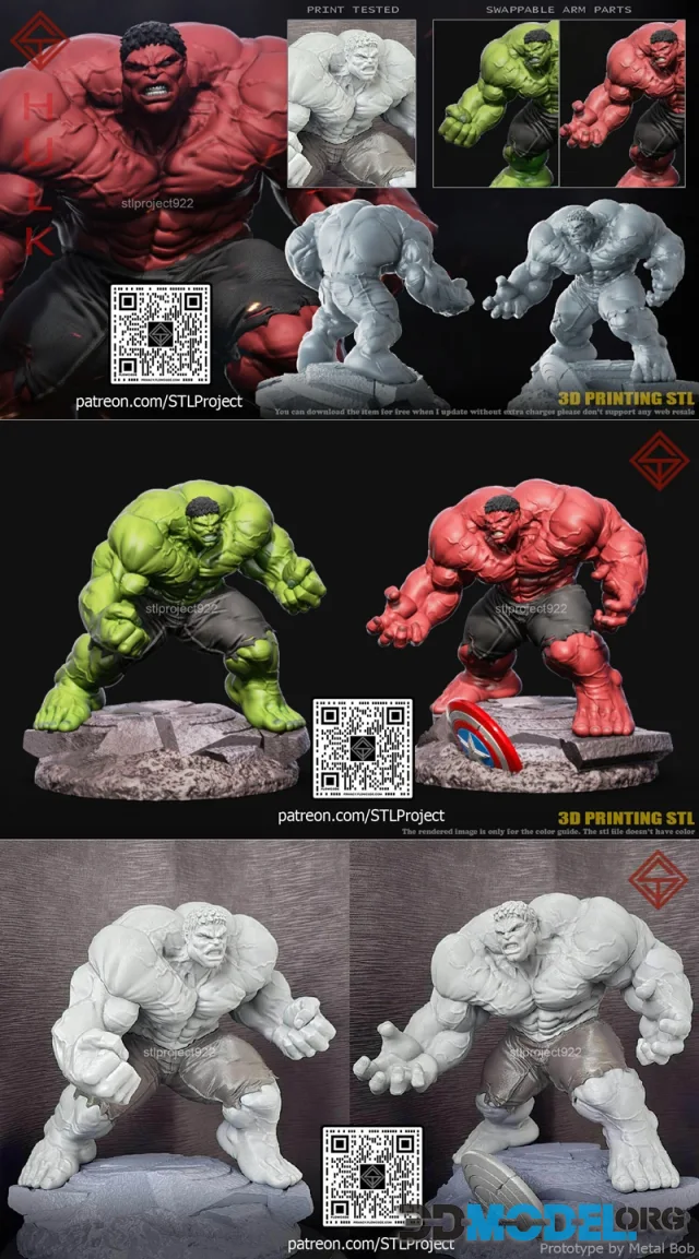 STL Project - Red Hulk – Printable