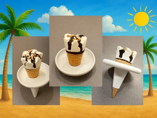 Anti-Drip Ice Cream Cone Holder for Kids and Adults – Printable