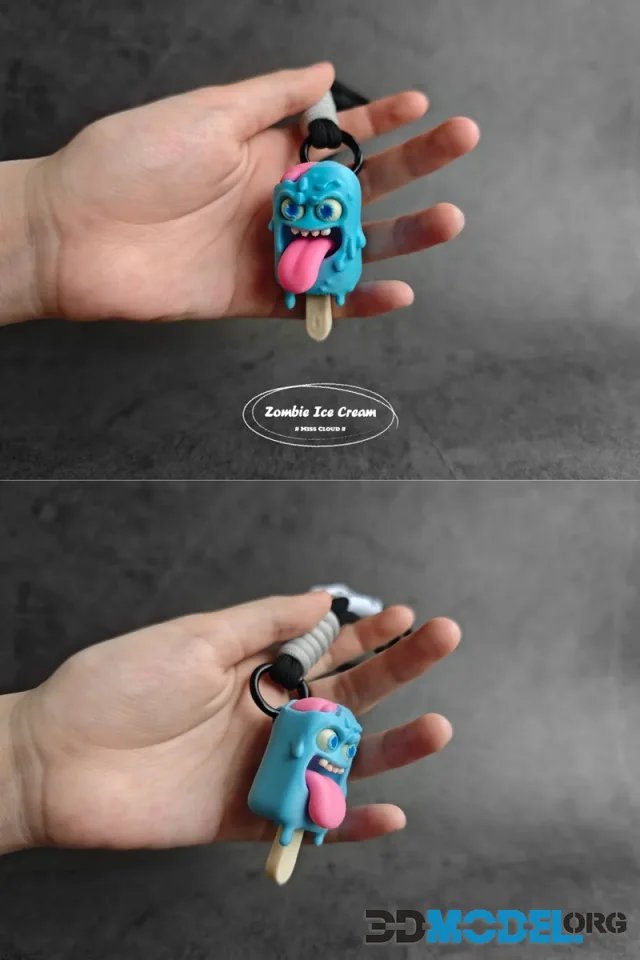 Zombie Popsicle Keychain Bag Decoration – Printable