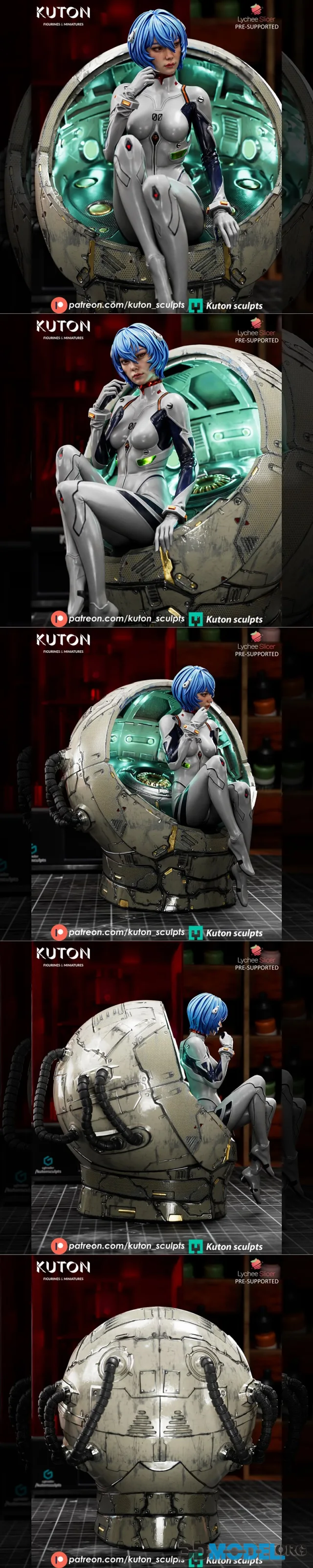 Kuton Figurines - Rei Ayanami – Printable