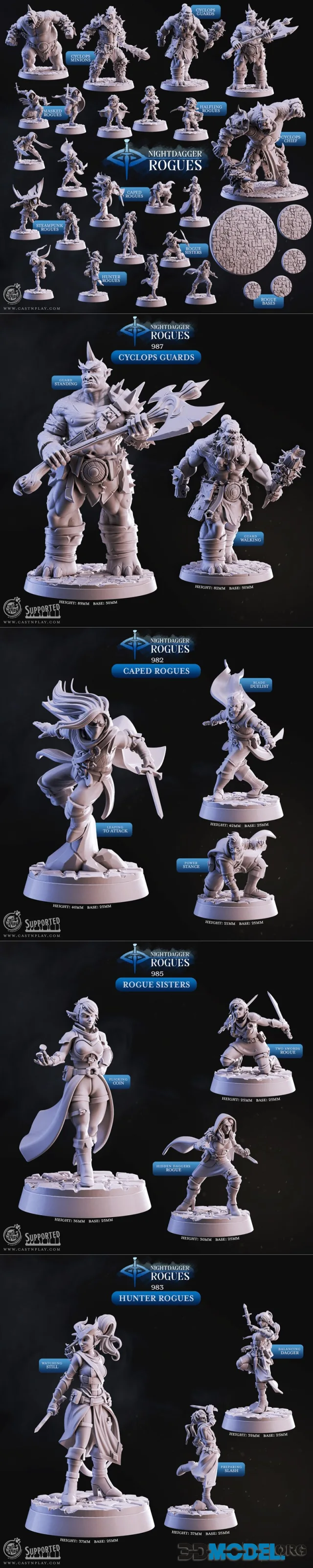Cast n Play - Nightdagger Rogues – Printable