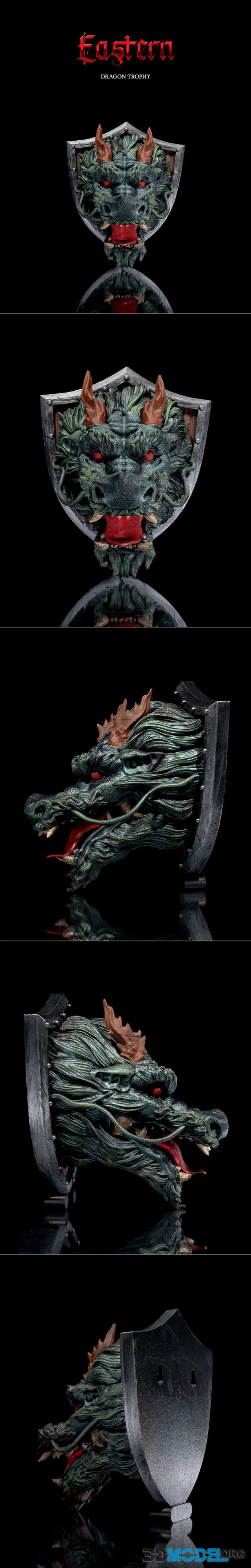 STLflix - Wall Mount - Eastern Dragon Trophy – Printable