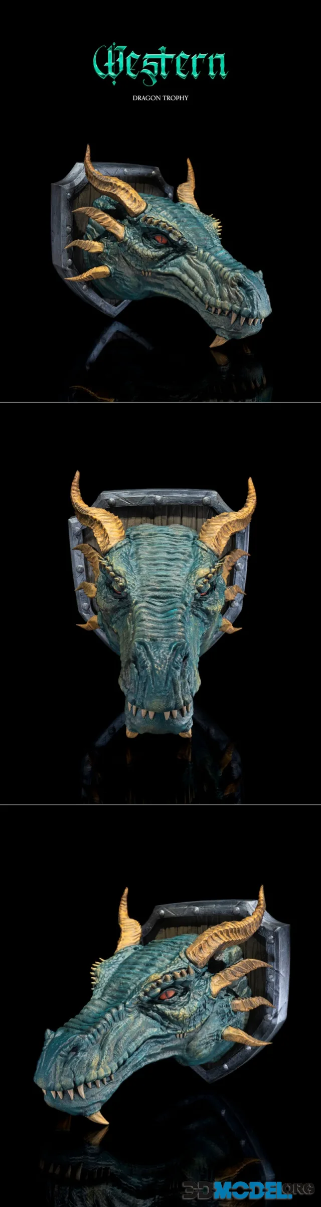 STLflix - Wall Mount - Western Dragon Trophy – Printable