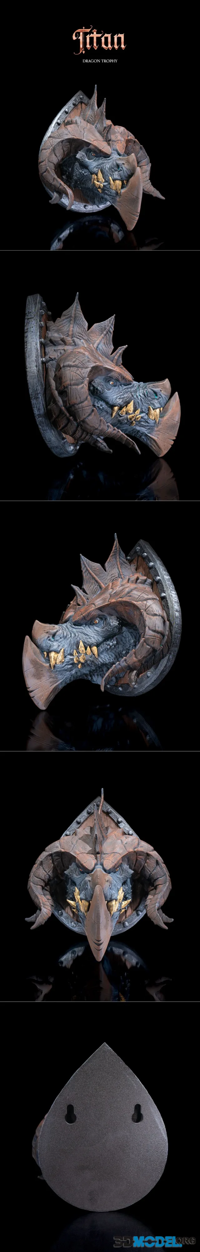 STLflix - Wall Mount - Titan Dragon Trophy – Printable