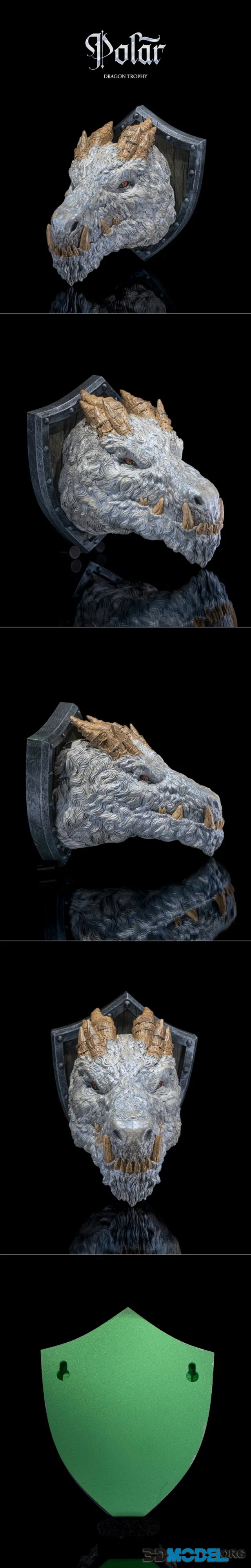 STLflix - Wall Mount - Polar Dragon Trophy – Printable