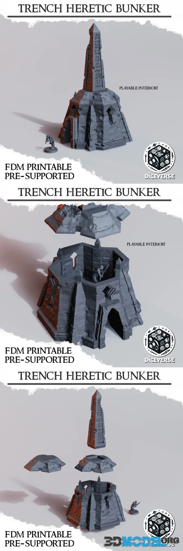 Trench Terrain - Heretic Bunker – Printable