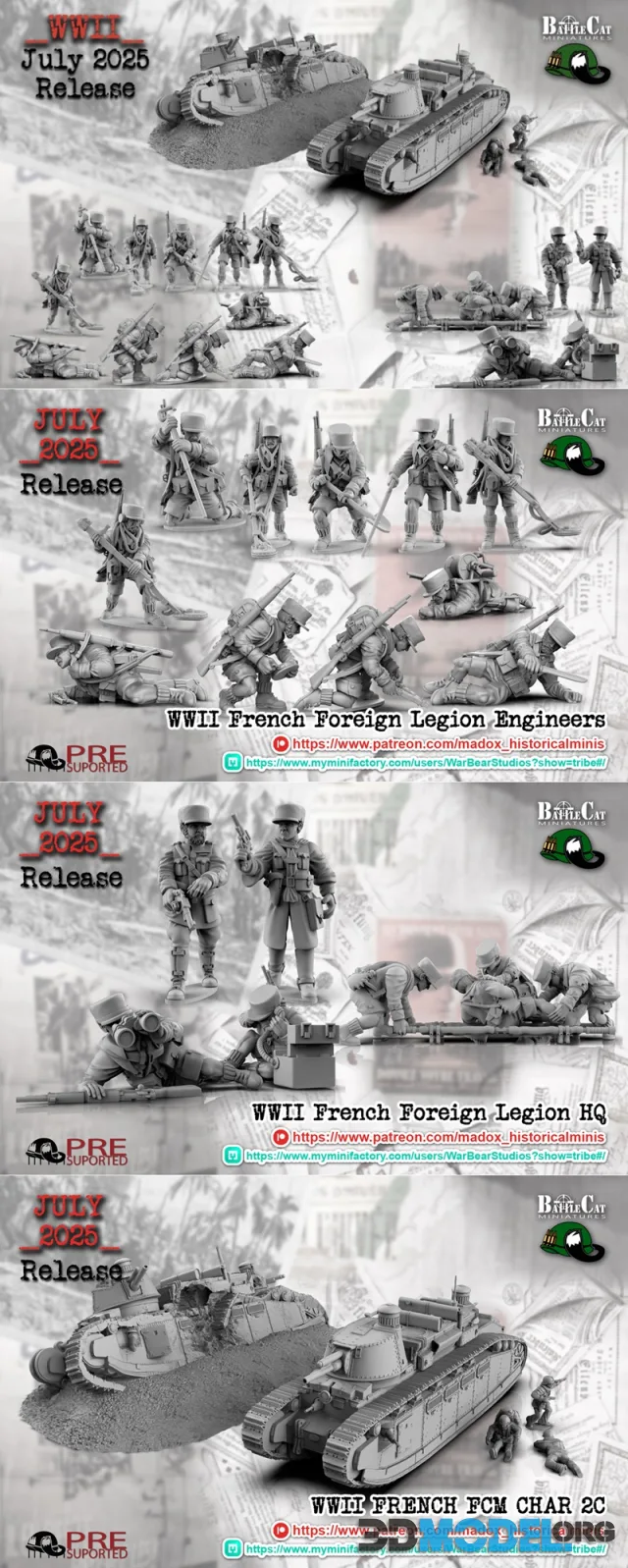 BattleCat Miniatures - WWII French Foreign Legion – Printable