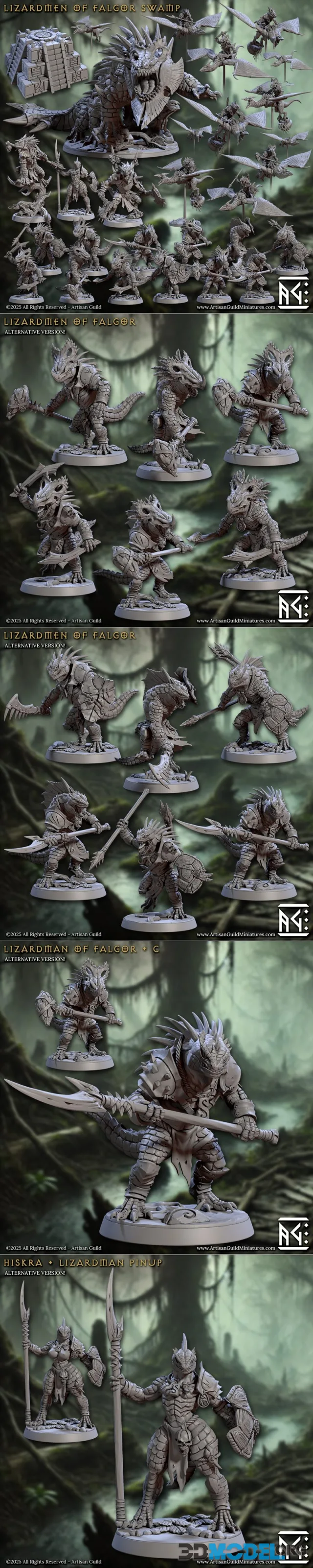 Artisan Guild - Lizardmen of Falgor's Swamp (Complete set - 74) – Printable