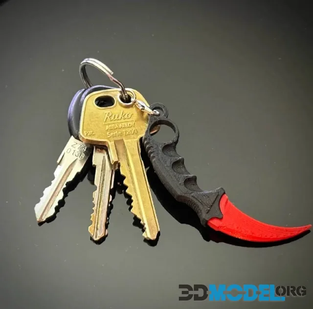 CS2 Karambit Keychain Charm – Printable