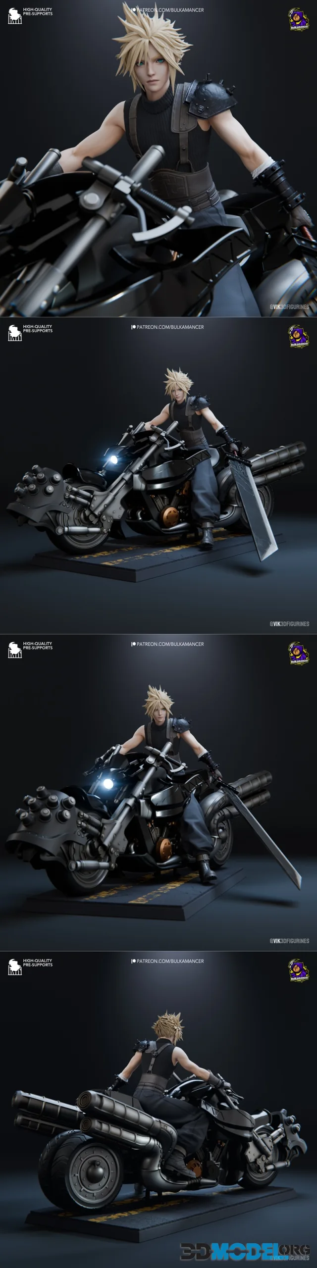 Bulkamancer Sculpts - Cloud Strife on Hardy-Daytona - Final Fantasy VII – Printable
