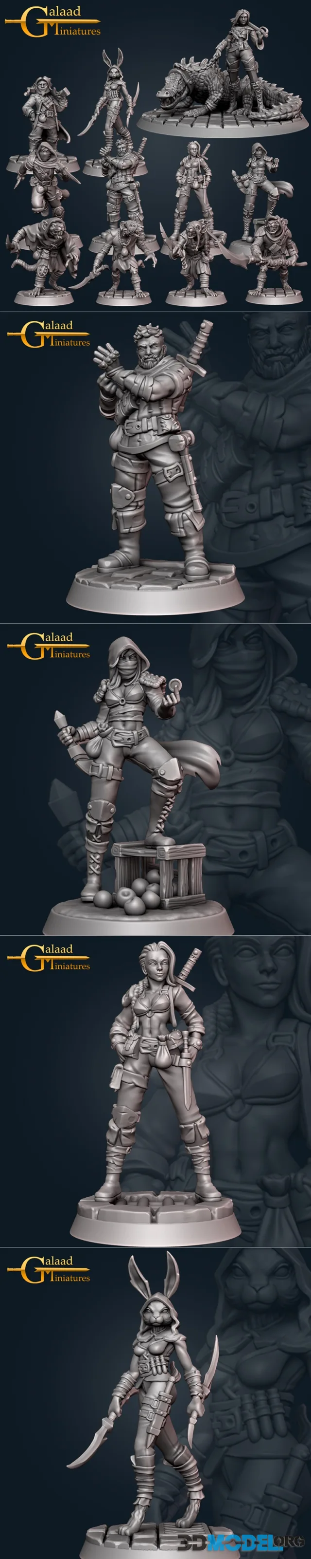 Galaad Miniatures - Rogues – Printable
