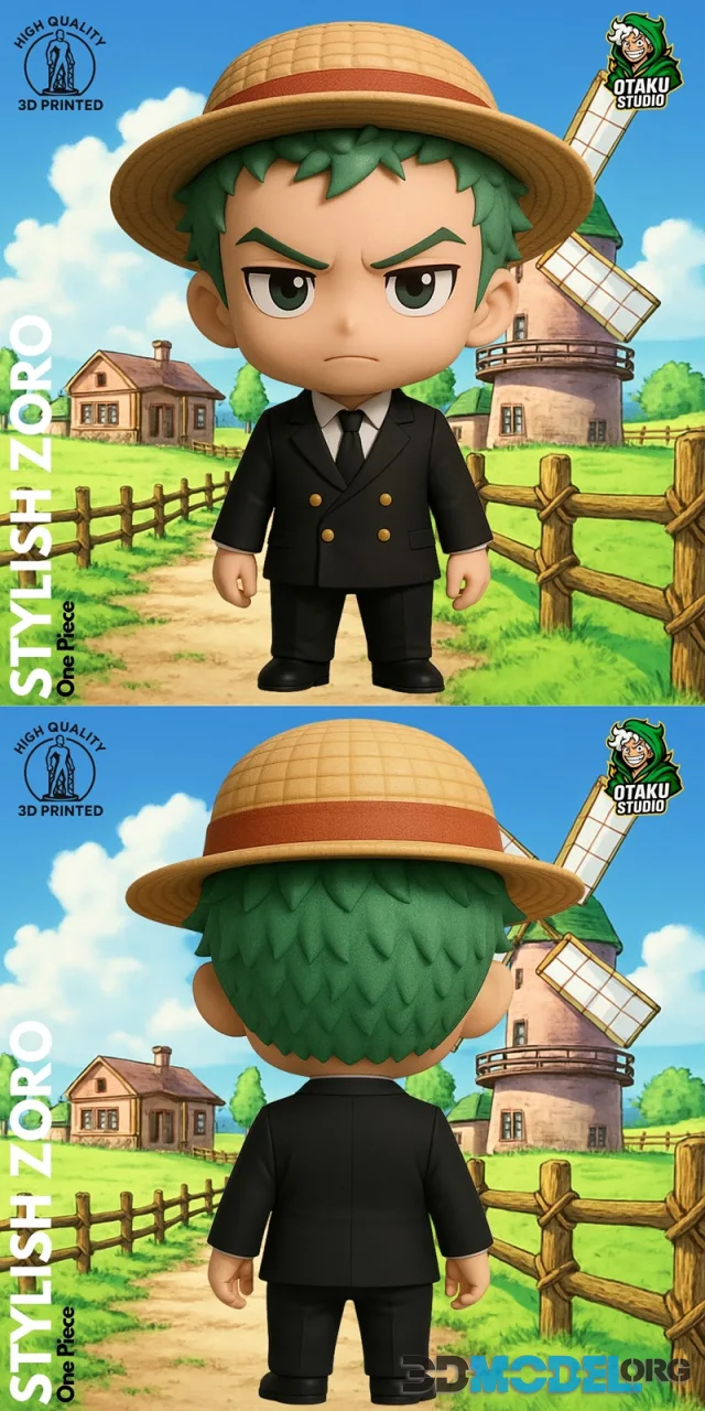 Chibi Stylish Zoro - One Piece Fan Art – Printable