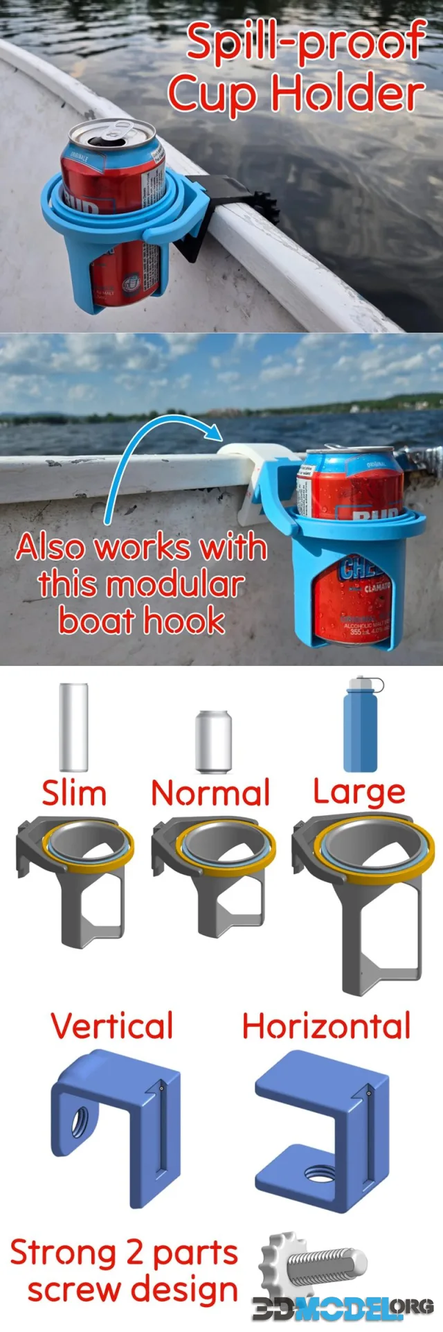 Spill-Proof Cup Holder - Modular & Strong – Printable
