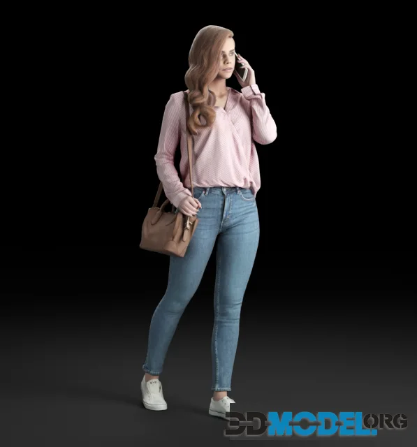 A beautiful girl in blue jeans