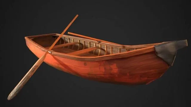 Abandoned boat Low-poly (PBR)