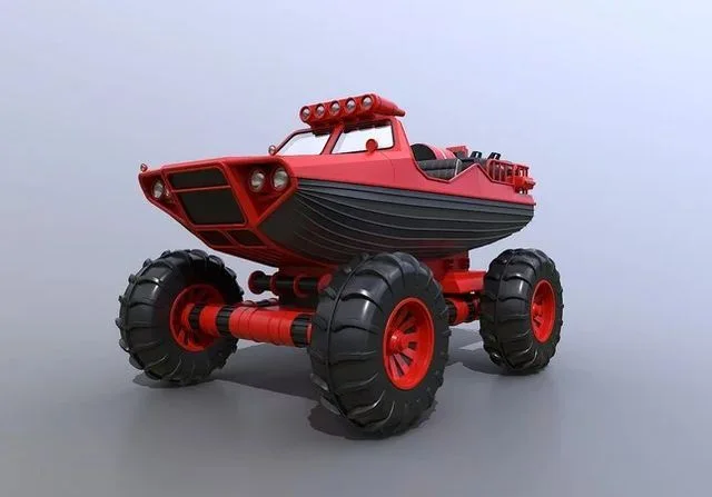 Amphibious ATV Low-poly (PBR)