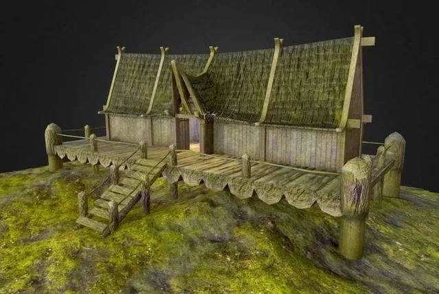 Ancient Viking Longhouse Low-poly (PBR)