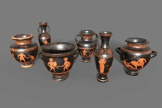 Antique Greek vases Low-poly (PBR)