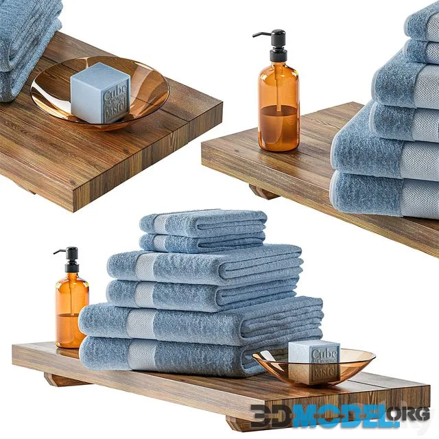 Bathroom towels on a shelf